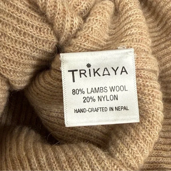 Beige Ribbed Half Zip Collared Sweater XXL | Cozy Fall Winter Knit Pullover - Picture 8 of 10